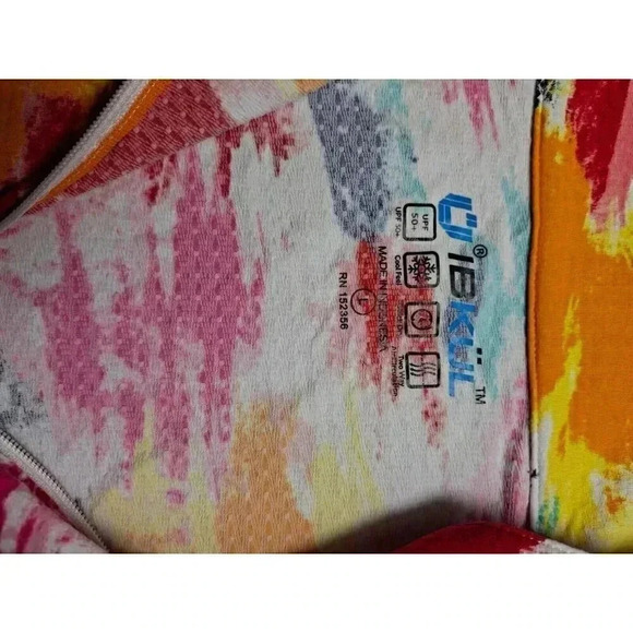 ibkul Sun Protection Shirt Top L 1/4 Zip Mock Colorful mesh detail perfect! - Picture 7 of 9